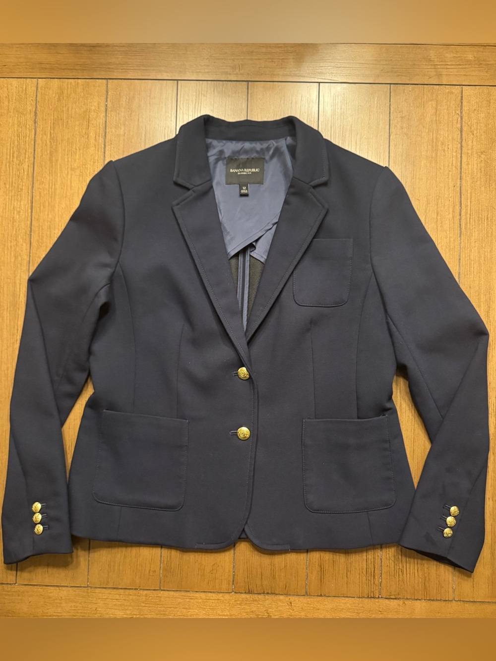 Banana Republic Navy Blazer Classic Fit with Gold Buttons 12